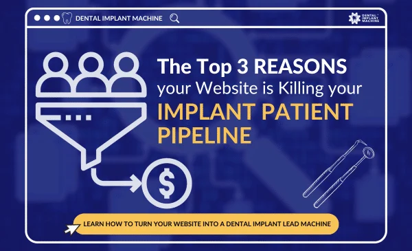 Discover the three critical website issues that could be sabotaging your dental implant patient pipeline. This blog reveals common conversion killers, design problems, and content mistakes that drive potential patients away, plus actionable solutions to transform your website into a lead-generating asset.