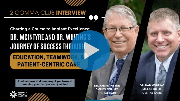 Follow Dr. McIntyre and Dr. Whiting's remarkable journey to dental implant excellence. Learn how their commitment to continuous education, teamwork development, and patient-centered care philosophy created a foundation for exceptional clinical outcomes and practice growth in implant dentistry.