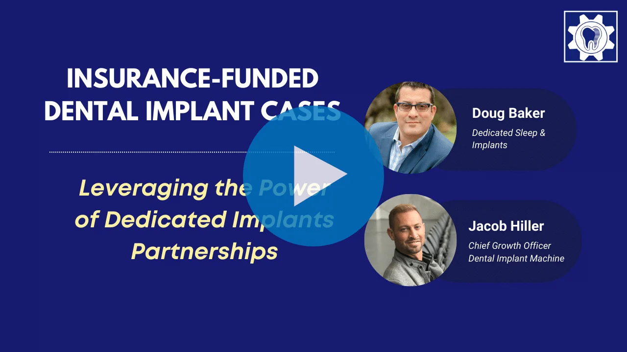 Jacob Hiller and Doug Baker explore how to increase case acceptance through insurance-funded dental implant treatments. Learn how partnering with dedicated implant specialists can help practices navigate insurance complexities and improve patient access to life-changing treatment.