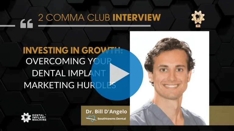 Dr. Bill D'Angelo of Southtowns Dental Services shares his journey to 2 Comma Club success and reveals strategies for overcoming common dental implant marketing challenges. Learn how strategic investments in marketing, team development, and patient education can transform your practice's growth trajectory.